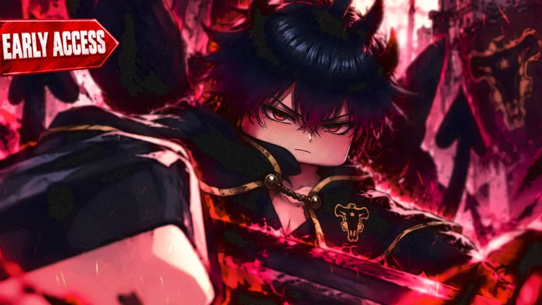 Clover Time mage fighting with a sword in a red and black battle scene